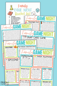 Family Game Night - 46 Game Instructions & Game Bucket List
