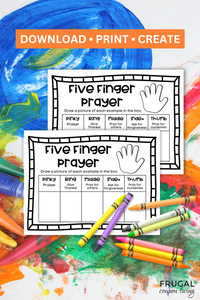 5 Finger Prayer Printable for Kids