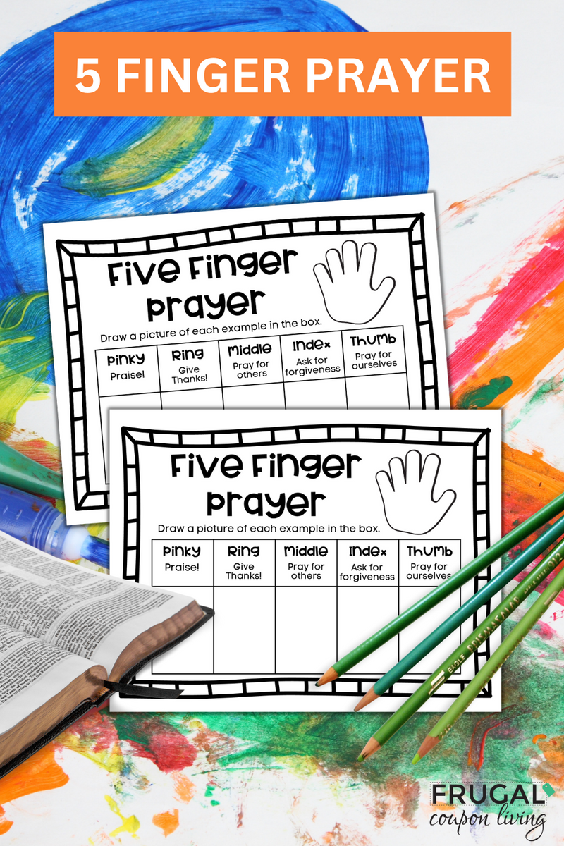 Sunday School Coloring Page 5 Finger Prayer Printable for Kids – Frugal ...