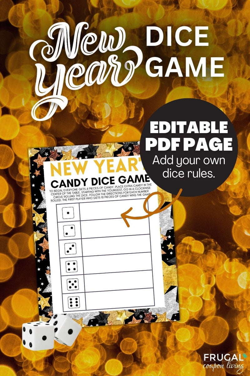 Fun New Year's Eve Candy Dice Game for Kids - Print Today! – Frugal ...