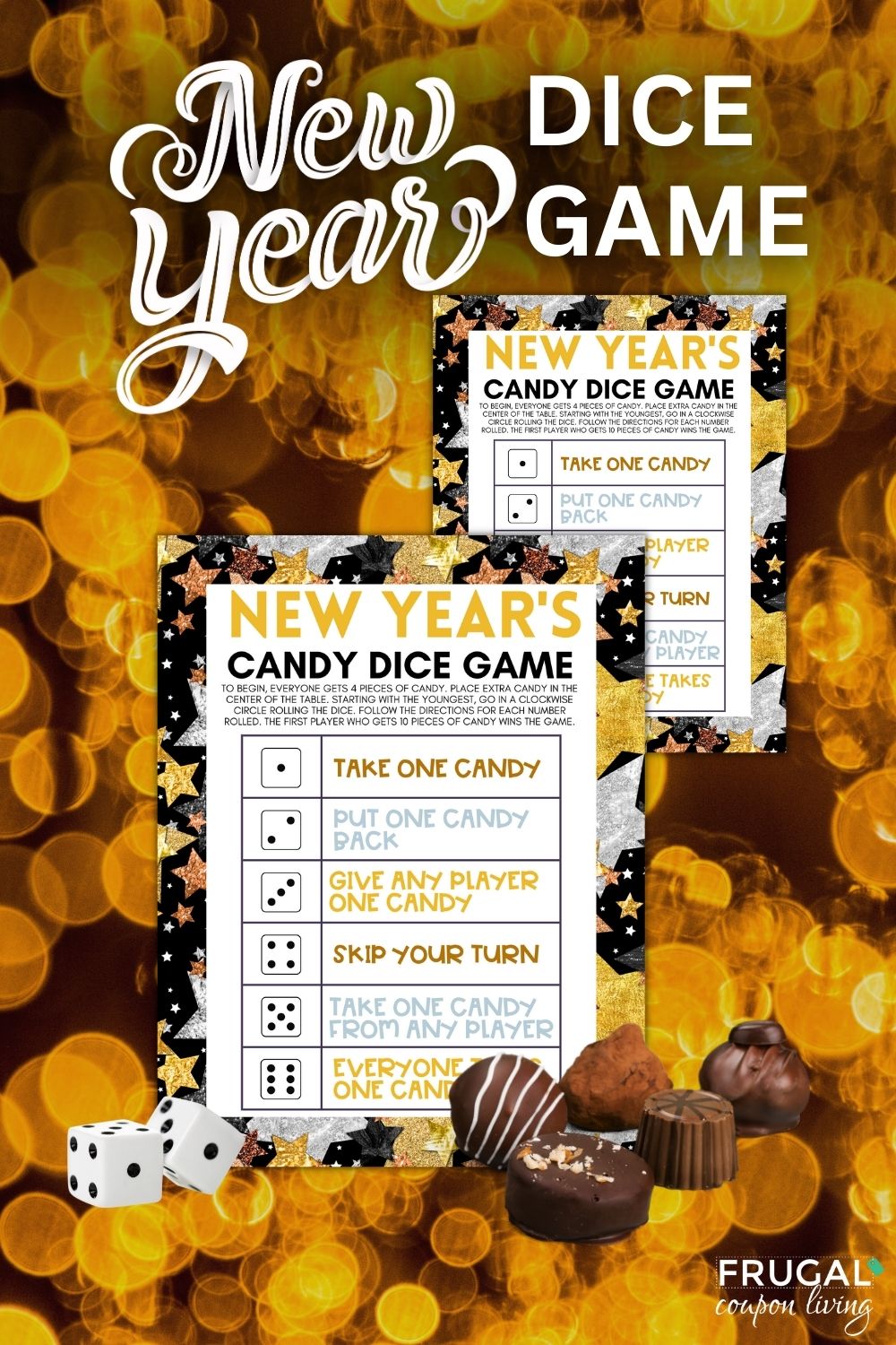 Fun New Year&rsquo;s Eve Candy Dice Game for Kids - Print Today 