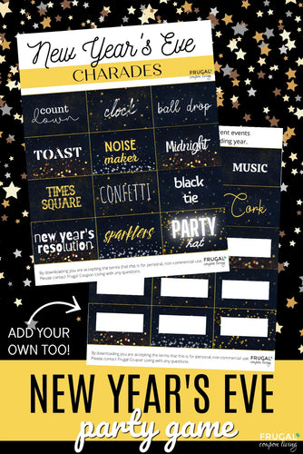 New Year's Eve Charades Party Game