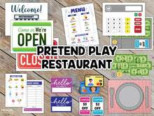 Load image into Gallery viewer, Dramatic Play Restaurant Printables