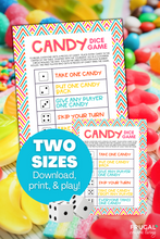 Load image into Gallery viewer, Candy Dice Game Printable