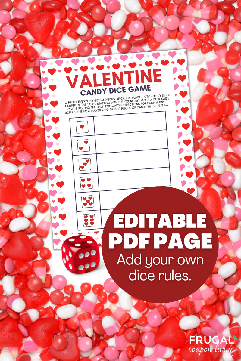 Fun Valentine's Day Candy Dice Game for Kids - Print Today! – Frugal ...